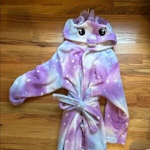 Purple Unicorn Hooded Robe with Stars